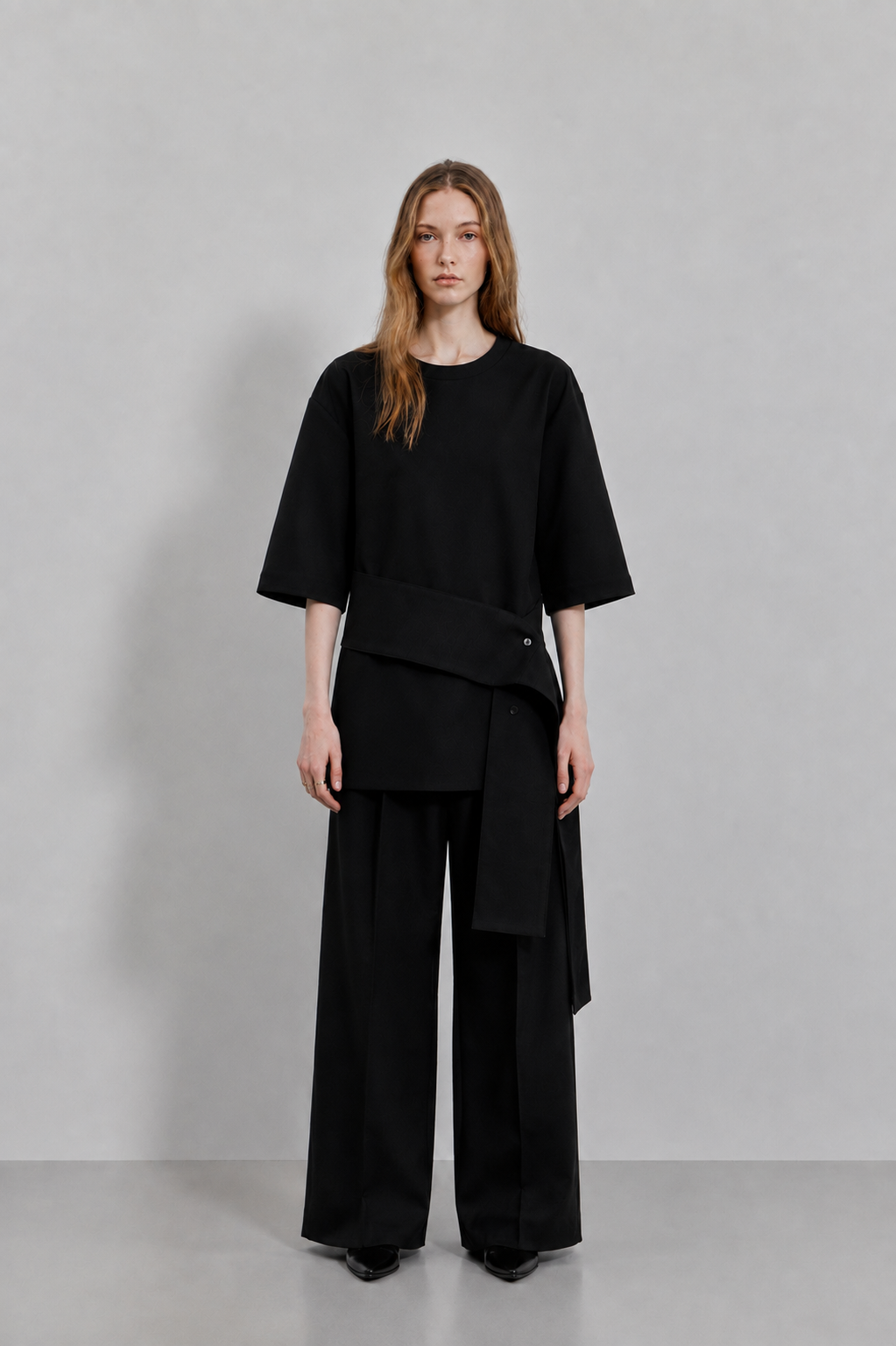 ENVER SILK SCARF SHORT-SLEEVE SHIRT