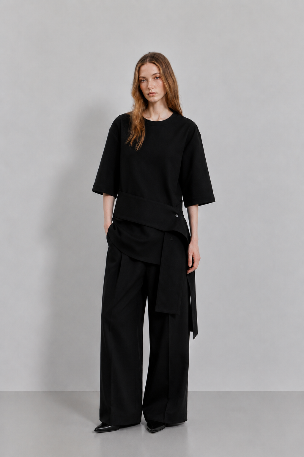 ENVER SILK SCARF SHORT-SLEEVE SHIRT