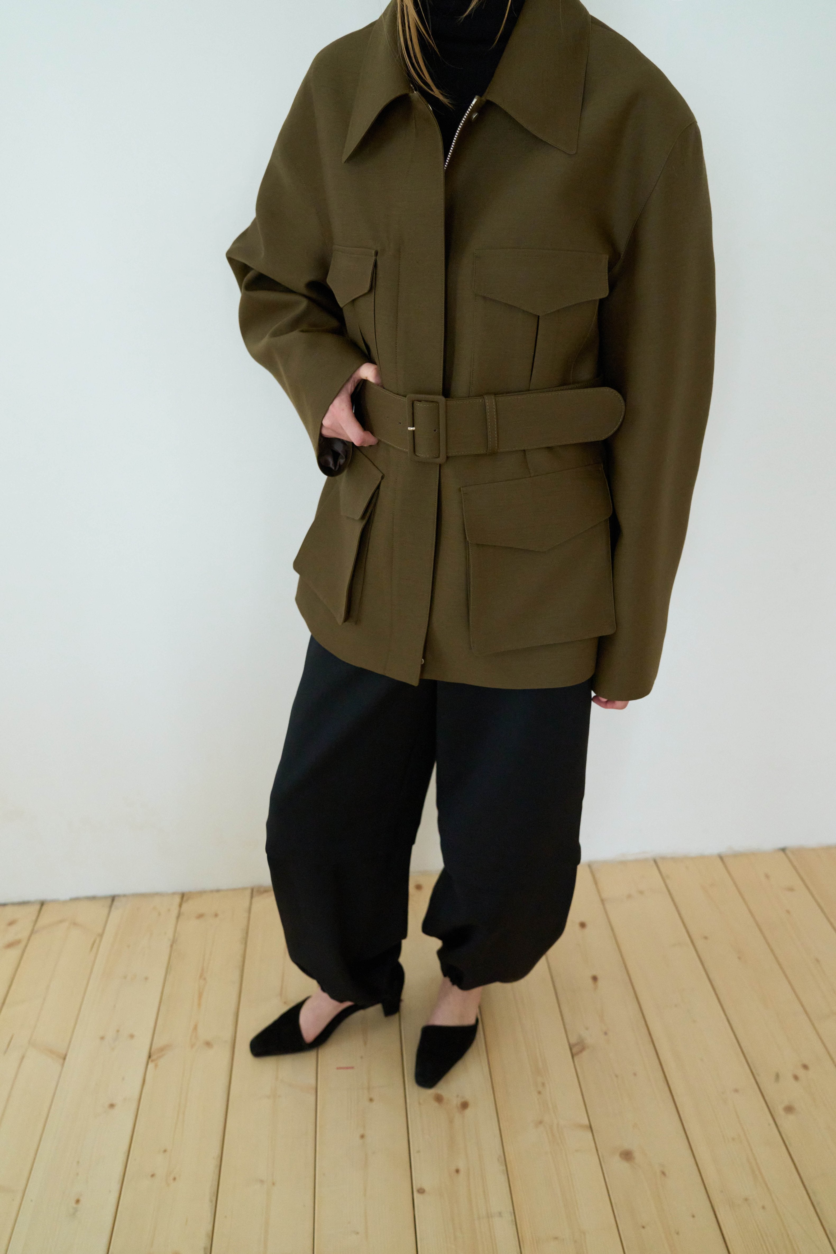 ジャケット・アウター sana SANA WOOL SILK POCKET JACKET