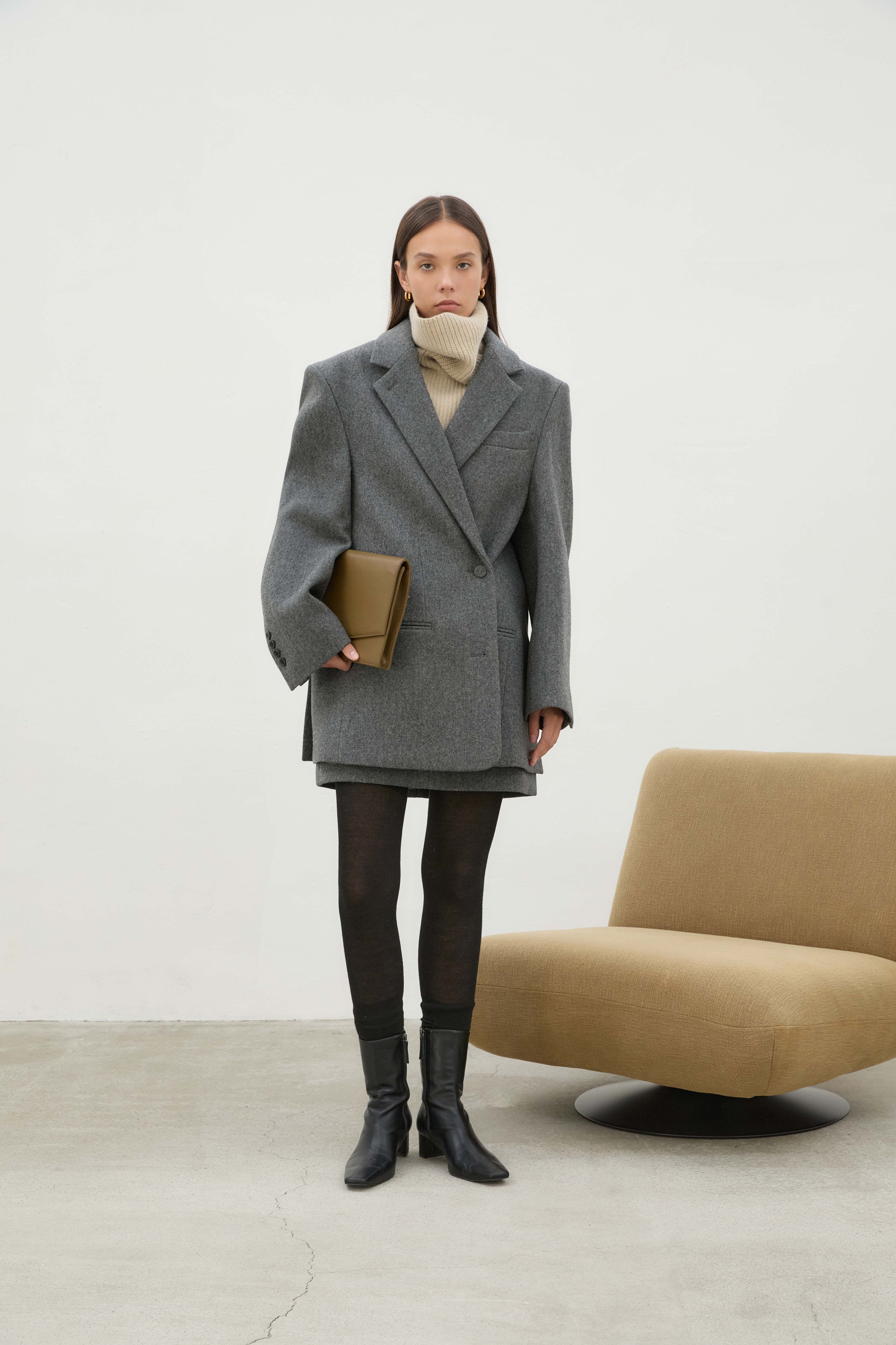 RIVER WOOL MINI SKIRT